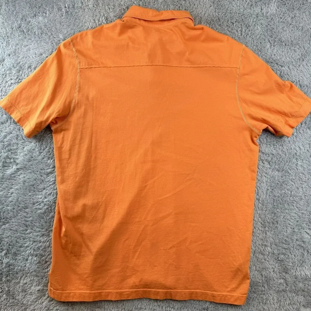 Tommy Bahama Mens Medium Short Sleeve Lightweight Pima Cotton Orange Polo Shirt - Picture 10 of 10